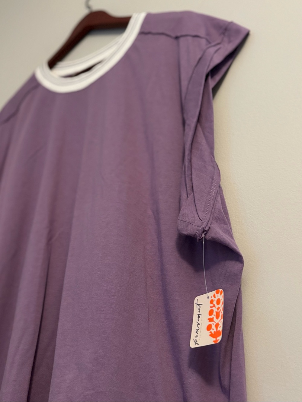FP Movement, XL Don't Sweat It Top/Tee, Curved Arm Sleeve Violet Purple Oversize - Picture 2 of 10